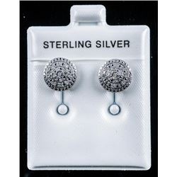 925 Silver Diamond Stud Back Earrings