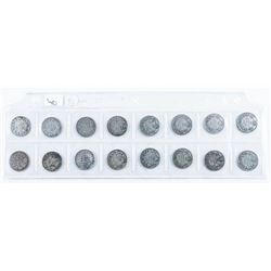 Group of (16) Canada Silver Historical Silver 10 Cents