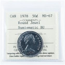 1978 Canada 50 Cent Round Jewel Numismatic MS67 BU ICCS