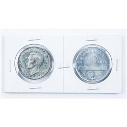 Lot (2) 1951 Coins - Canada Silver Dollar and Aluminum Large Nickel