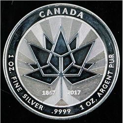 Canada 150 - 1867-2017 .9999 Fine Silver 1oz Medallion Canada Silver