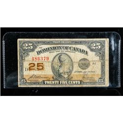 Dominion of Canada 25 Cents 1923 - S/S 2 Signatures