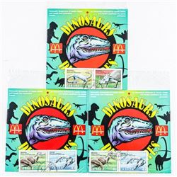 Lot (3) McDonald's and Canada Post Present Dinosaurs, 4 Stamps