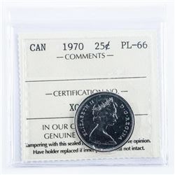 Canada 1970 25 Cent PL-66. ICCS.