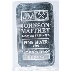 Scare - Johnson Matthey Sooter Bar .999 Fine Silver. 1oz. Very Collectible.