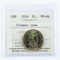 2016 Canada Coin Olympic Loon MS66. ICCS.