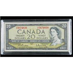 Bank of Canada 1954 20.00 Modified Portrait B/R Museum Case