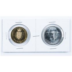 1867-1967 centennial Silver Dollar and Gold Plated Medallion