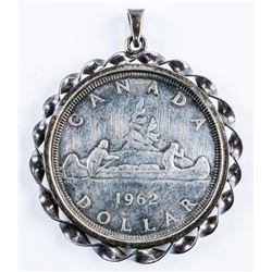 1962 Silver Dollar with Pendant Frame