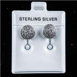 925 Sterling Earrings Micro Pave Diamond Buttle Style, Stud Earrings