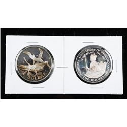 Pair Estate 925 Sterling Silver Medals