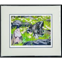 A.J. Casson (1898-1992) LE Litho 'Summer Morning on Lake Baptiste' Rare number 1 Strike 11x14 MATT