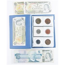 Coin Stock Book 18 Coins Plus Bank of Canada Notes