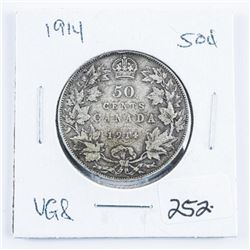 1914 Canada Silver 50 Cent VG-8