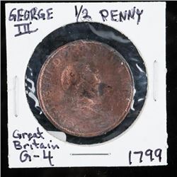 Great Britain George III 1/2 Penny '1799'