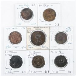 Group of (8) CANADA Early Tokens, Identified