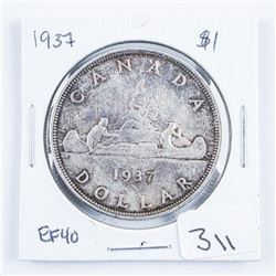 1937 Canada Silver Dollar EF40