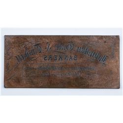 RARE Printing Plate 'Johnston, Gale and Tisdale' - Guelph - Purchased from Canadian Legacy Auction
