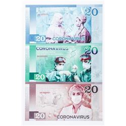 Group of (3) World's First Covid - Collector Notes 'Thank Your Front Line Workers'