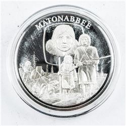 925 Solid Sterling Silver 'Matonabee' Proof Medal