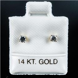 Ladies 14kt Gold Diamond Stud Earrings Appraised:$1170.00