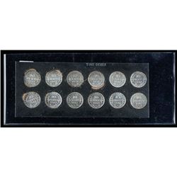 Group (12) 925 Silver NFLD 10 Cents