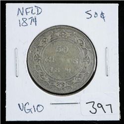 1879 NFLD Silver 50 Cent. VG10