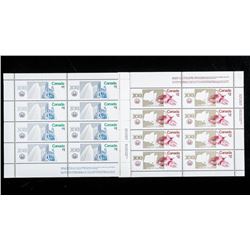 Pair of Matched Plates 1.00 and 2.00 Olympic Stamps 1975 and 1976