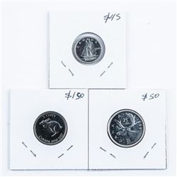 Group of (3) Canada Silver 1966 - 10 cent and 25 cent, 1967 x 25 cent. PL67 and SP65