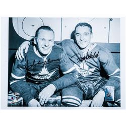 Vintage 8x10 Photo Frank Mahovlich and Johnny Bower Signed