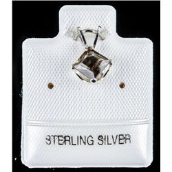 925 Silver Pendant Cushion Cut Smokey Quartz Pendant
