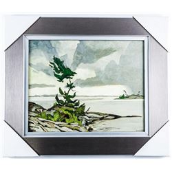 A.J. Casson (1898-1992) Brushworks Collection Studio/Litho Panel 'Birchwood' Gallery Frame 18x21"