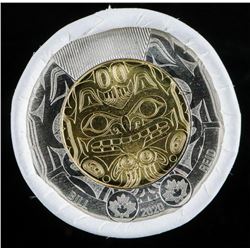 RCM 'Bill Reid' Special Wrap Roll 100 Years, 2.00 Coins - 25 x 2.00 Uncoloured