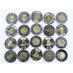 Group of (20) Canada 2.00 Coins Various Special Issues