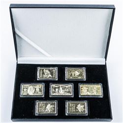 Group of (7) Gold Plated 1oz Bars, Mix of Novelty Collectibles