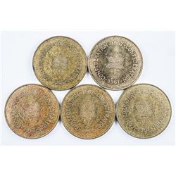 lot (5) 1867-1967 Confederation Medals, Coat of Arms