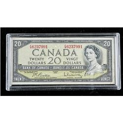 Bank of Canada 1954 20.00 Modified Portrait B/R Museum Case