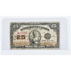 Dominion of Canada 25 Cent Note 1923, 2 Signatures