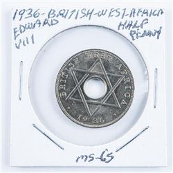 1936 British West Africa Edward VIII MS64 1/2 Penny MS-65