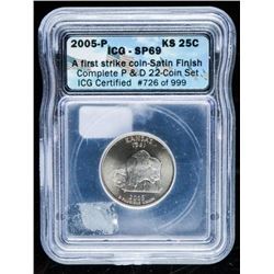 2005P USA 25 Cent SP69 ICG First Strike