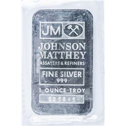 Scare - Johnson Matthey Sooter Bar .999 Fine Silver. 1oz. Very Collectible.