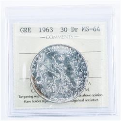 Greece 1963 30DR MS-64 ICCS