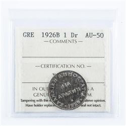 Greece 1926B 1DR AU50 ICCS
