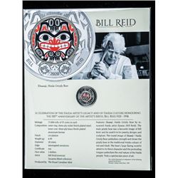 RCM 100th Anniversary of Death of 'Bill Reid' Special Release of a 2.00 Coin with HAIDA Grizzly Be