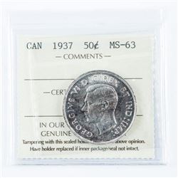 1937 Canada Silver Dollar MS63 ICCS