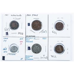 Group of (6) World Coins Mixed