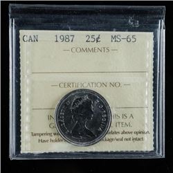 1987 Canada 25 Cent MS-65 ICCS