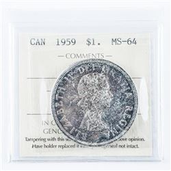 1959 Canada Silver Dollar MS64 ICCS