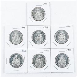 Lot (7) Canada 1966 Silver 50 cents