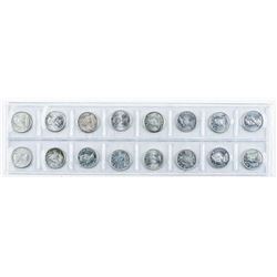 Group (16) Silver Coin Dimes